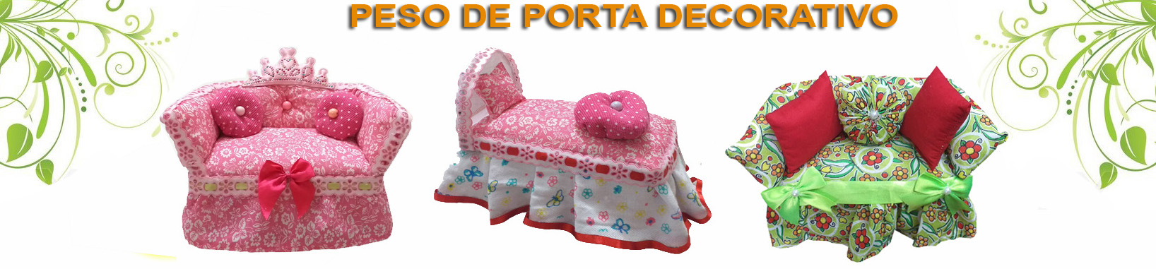 Peso de porta Decorativo Mini Sofa Artesanal - artesanato, Caminha peso de porta